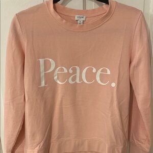 J. Crew Women's Pink Sweatshirt - Peace Design